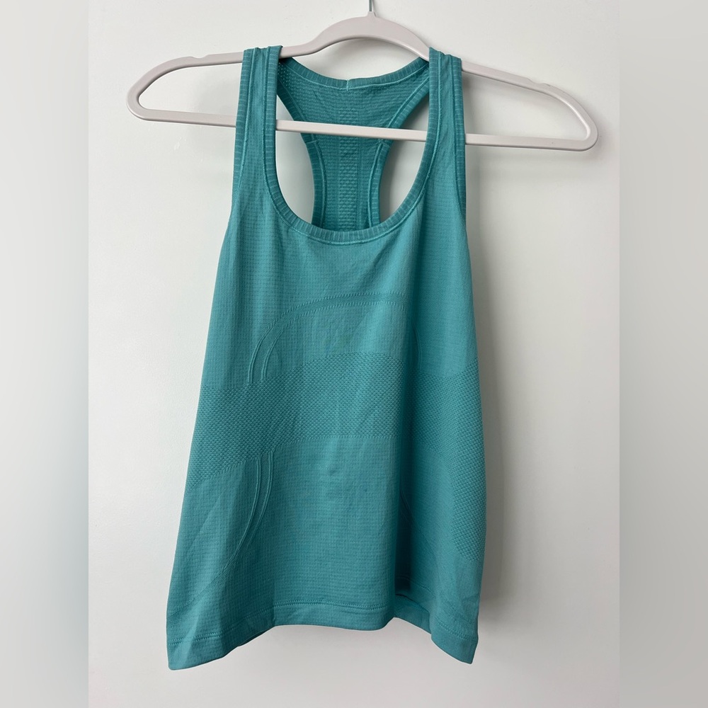 Lululemon swiftly tech racerback tank top - teal blue - size 8